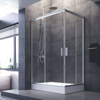 Душевой уголок AM.PM Gem 120x80 профиль Хром матовый стекло прозрачное арт-W90G-404-120280-MT — фото 2, Прямоугольные душевые уголки