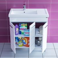 Тумба под раковину СанТа Омега 80 П Белая арт-207051 — фото 5, Тумбы под раковину