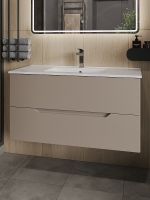 Товар: Тумба с раковиной Orange Line 100 подвесная Латте матовый арт-Li-100TuL+Ra - фото 2 Тумба с раковиной Orange Line 100 подвесная Латте матовый арт-Li-100TuL+Ra — фото 2, Тумбы с раковиной