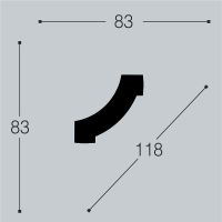 Угловой элемент молдинга Bello Deco М14У1 83x83x12 мм арт-00-00104394 — фото 2, Молдинги