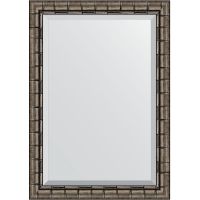 Зеркало Evoform Exclusive 103х73 с фацетом в багетной раме - Серебряный бамбук 73 мм арт-BY 1196 — фото 1, Зеркала в ванную комнату