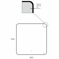 Зеркало Bond Loft 80x80 с подсветкой Черное глянцевое с бесконтактным выключателем арт-M35ZE-8080 — фото 15, Зеркала в ванную комнату