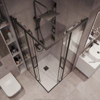 Товар: Душевой уголок Grossman Cosmo 80х80 профиль Черный матовый стекло прозрачное арт-300.K33.02.8080.21.00 - фото 4 Душевой уголок Grossman Cosmo 80х80 профиль Черный матовый стекло прозрачное арт-300.K33.02.8080.21.00 — фото 4, Квадратные душевые уголки