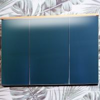 Зеркальный шкаф Бриклаер Форест 100 с подсветкой Дуб золотой Антрацит арт-4627125414725 — фото 4, Зеркальные шкафы в ванную