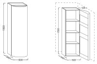 Товар: Шкаф пенал Jacob Delafon Presquile 50 R подвесной Палисандр Шпон арт-EB1115D-V13 - фото 6 Шкаф пенал Jacob Delafon Presquile 50 R подвесной Палисандр Шпон арт-EB1115D-V13 — фото 6, Пеналы для ванной комнаты
