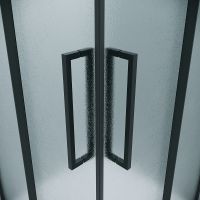 Душевой уголок Grossman Cosmo 100х100 профиль Черный матовый стекло шиншилла арт-300.K33.02.1010.21.02 — фото 6, Квадратные душевые уголки
