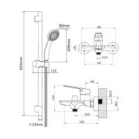 Смеситель для ванны Orange Flat Хром арт-M12-611cr — фото 8, Смеситель для ванны