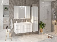 Зеркало со шкафом Brevita Balaton 100 с подсветкой Белое матовое арт-BAL-04100-01-011 — фото 5, Зеркальные шкафы в ванную