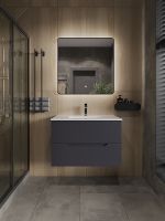 Тумба с раковиной Orange Line 80 подвесная Графит матовый арт-Li-80Tug+Ra — фото 4, Тумбы с раковиной