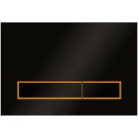 Клавиша смыва Veconi Square Design VFSD-BLG Черная матовая Золото матовое арт-VFSD003BLG — фото 1, Кнопки смыва