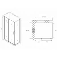 Душевой уголок Abber Sonnenstrand 130х100 профиль Хром стекло прозрачное арт-AG04130S-S100 — фото 4, Прямоугольные душевые уголки