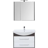 Тумба под раковину Aquanet Остин 85 подвесная Белый глянец Дуб кантербери арт-200908 — фото 4, Тумбы под раковину