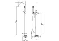 Смеситель для ванны Timo Saona Черный арт-2310/03Y-CR — фото 3, Смесители напольные