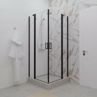 Душевой уголок Triton Тау-Блэк 90х90 профиль Черный стекло прозрачное арт-Щ0000054036 — фото 2, Квадратные душевые уголки