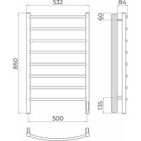 Электрический полотенцесушитель Terminus Классик П8 500х850 Хром арт-4670078531360 — фото 4, Электрические полотенцесушители