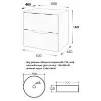 Тумба с раковиной Orange Line 60 подвесная Черная матовая арт-Li-60TubMDF+B09-360W — фото 8, Тумбы с раковиной