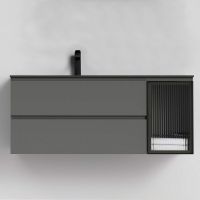 Тумба с раковиной Orans BC-2055-1200L 120 подвесная Темно-серая арт-2055120L — фото 1, Тумбы с раковиной