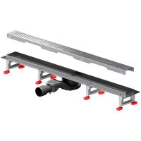 Душевой лоток AM.PM MasterFlow 80 с решеткой Хром матовый Cut Gradient арт-W01SC-P11-080-01SB — фото 2, Душевые лотки