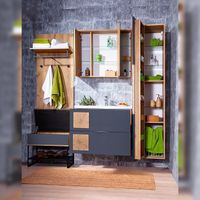 Банкетка Бриклаер Форест 60 Дуб золотой Антрацит арт-4627125414732 — фото 5, Комплектующие для мебели в ванной