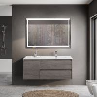 Тумба под раковину BelBagno Kraft 120 R подвесная Cemento Grigio арт-KRAFT-1200-2C-1A-SO-CG-R — фото 10, Тумбы под раковину
