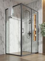 Душевой уголок Orange 120x90 профиль Черный стекло прозрачное арт-E23-12090TB — фото 4, Прямоугольные душевые уголки