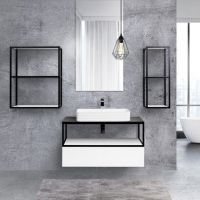 Консоль под раковину Cezares Cadro 100 CADRO50-100/50/30-1C-SO-MET-ST Черная матовая арт-CADRO 50-100/50/30-1C-SO-MET-ST — фото 2, Консоли для раковины