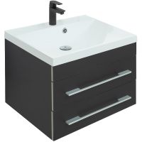 Тумба под раковину Aquanet Верона 58 подвесная Черная матовая арт-272428 — фото 1, Тумбы под раковину