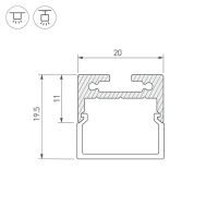 Профиль алюминиевый Arlight накладной Черный арт-027993 — фото 3, Профили для светодиодных лент