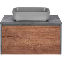 Тумба под раковину Vincea Mesa 80 подвесная T.Oak Beton арт-VMC-2MS800TB — фото 2, Тумбы под раковину