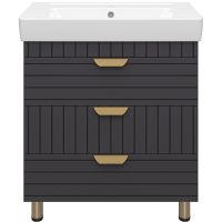 Тумба с раковиной Brevita Gloster 80 Графит матовый арт-УТ000012447 — фото 2, Тумбы с раковиной