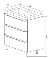 Тумба под раковину 1MarKa Кода 60Н Белая арт-У57594 — фото 10, Тумбы под раковину