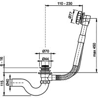 Слив-перелив Timo click-clack Хром арт-8004/00 — фото 2, Сливы-переливы