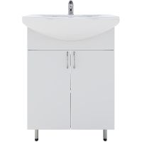 Тумба с раковиной Orange Лайт 60 Белый глянец арт-LA-60TUW+GR — фото 1, Тумбы с раковиной