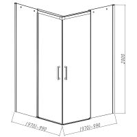 Душевой уголок Vincea Dice 100x100 профиль Хром стекло прозрачное арт-VSS-4D100CL — фото 5, Квадратные душевые уголки