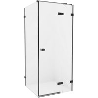 Душевой уголок New Trendy Avexa Black 100x80 R профиль Черный стекло прозрачное арт-EXK-1587 — фото 1, Прямоугольные душевые уголки