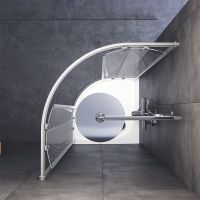 Душевой уголок AM.PM Gem 80х80 радиальный профиль Матовый хром стекло прозрачное арт-W90G-401-080WT — фото 4, Душевые уголки четверть круга
