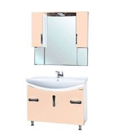 Зеркало со шкафом Bellezza Лагуна 105 с подсветкой Бежевое Белое арт-4612118000078 — фото 2, Зеркальные шкафы в ванную