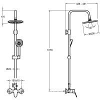 Душевая система Jacob Delafon Brive Хром арт-E24329-CP — фото 5, Душевые стойки