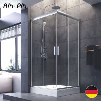 Душевой уголок AM.PM Gem 90х90 профиль Серый стекло прозрачное арт-W90G-403-090MT — фото 1, Квадратные душевые уголки