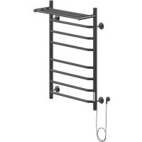 Электрический полотенцесушитель Ника Way-3 80/50 с полкой Черный матовый арт-WAY-3 80/50 с/п черн прав — фото 1, Электрические полотенцесушители