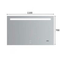 Зеркало Gappo 110 с подсветкой с сенсорным выключателем, подогревом и часами арт-G604-11 — фото 3, Зеркала в ванную комнату