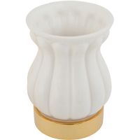 Стакан для зубных щеток Migliore Olivia Белый Золото арт-17476 — фото 1, Стаканы для зубных щеток