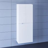 Шкаф пенал СанТа Лондон 60 подвесной с бельевой корзиной Белый арт-524005 — фото 3, Пеналы для ванной комнаты