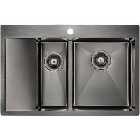 Кухонная мойка Paulmark Kroner 78/2SF Вороненая сталь арт-PM227851-GMR — фото 1, Кухонные мойки