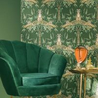 Обои LOYMINA Equator Флизелин (1*10,05) Бирюзовый, Деревья/Животные арт-QTR2 005/1 — фото 3, Обои для стен