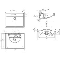 Тумба с раковиной Brevita Vega 60 подвесная Белая матовая Золото арт-УТ000022668 — фото 9, Тумбы с раковиной