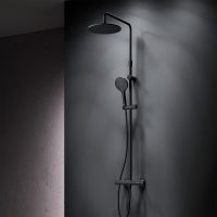 Товар: Душевая система AM.PM Like с термостатом Черная матовая арт-F0780422 - фото 8 Душевая система AM.PM Like с термостатом Черная матовая арт-F0780422 — фото 8, Душевые стойки