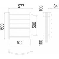 Водяной полотенцесушитель Terminus Классик П6 500х600 бп500 Хром, боковое подключение, G 1" НР арт-4670078530219 — фото 4, Водяные полотенцесушители