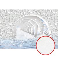 Фреска Ortograf 3D 33124 Фактура бархат FX Флизелин (4*2,7) Белый/Голубой, Абстракция арт-33124 (бархат FX) — фото 1, Фрески