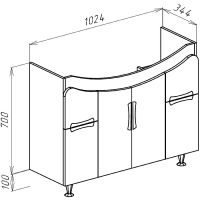 Тумба под раковину Bellezza Лагуна 105 Бежевая арт-4632118110072 — фото 2, Тумбы под раковину